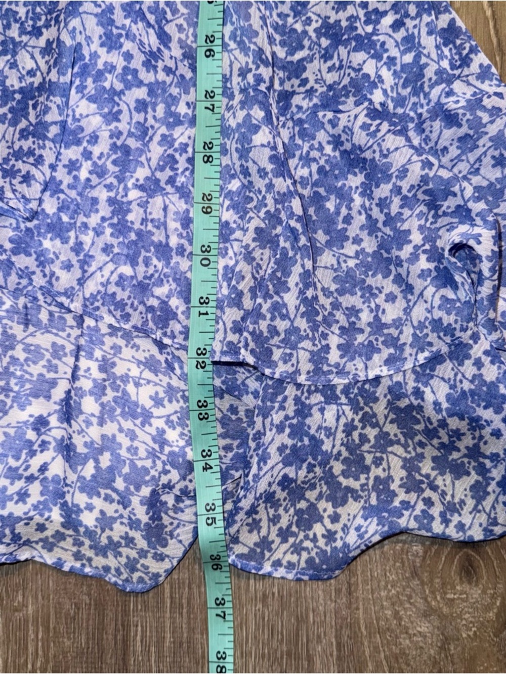 Tommy Hilfiger Light Blue white Floral sleeveless Ruffle chiffon Dress 12 NWOT - Picture 14 of 16